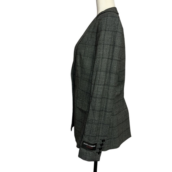 dolce & Gabbana Luxury Plaid Windowpance Check Wool / Silk Blazer Women - Picture 3 of 16